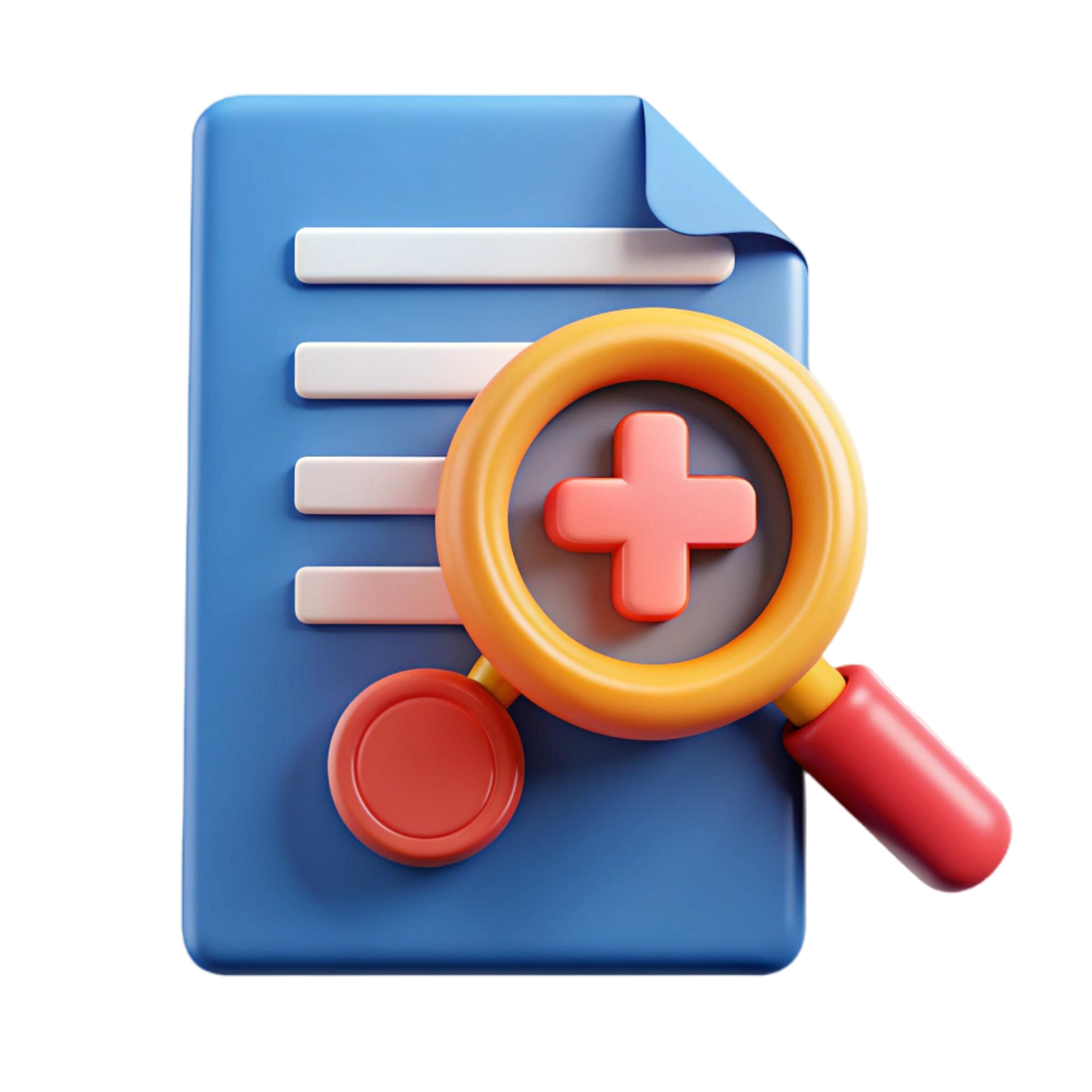 renderizacion-3d-icono-documento-lupa-signo-mas diagnostico computadoras